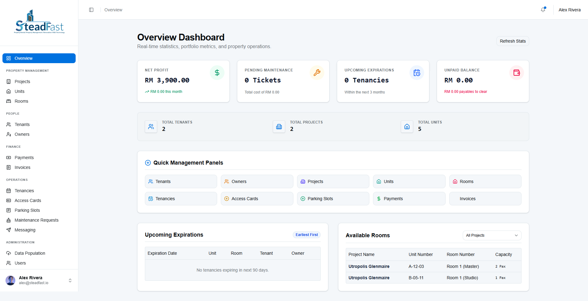 Property Management System Screenshot